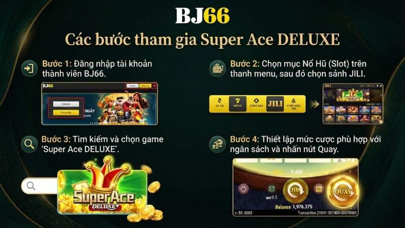 Các bước tham gia Super Ace DELUXE
