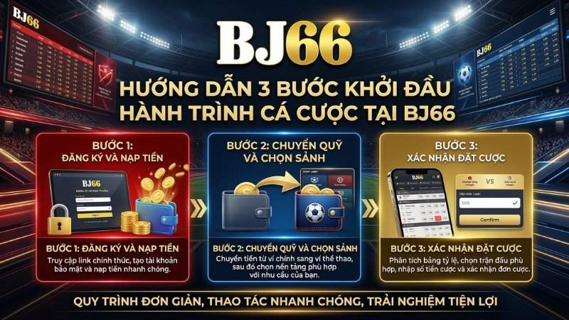 Hướng dẫn 3 bước khởi tạo hành trình cá cược thể thao tại BJ66