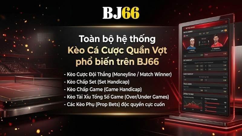 Toàn bộ hệ thống Kèo Cá Cược Quần Vợt phổ biến trên BJ66
